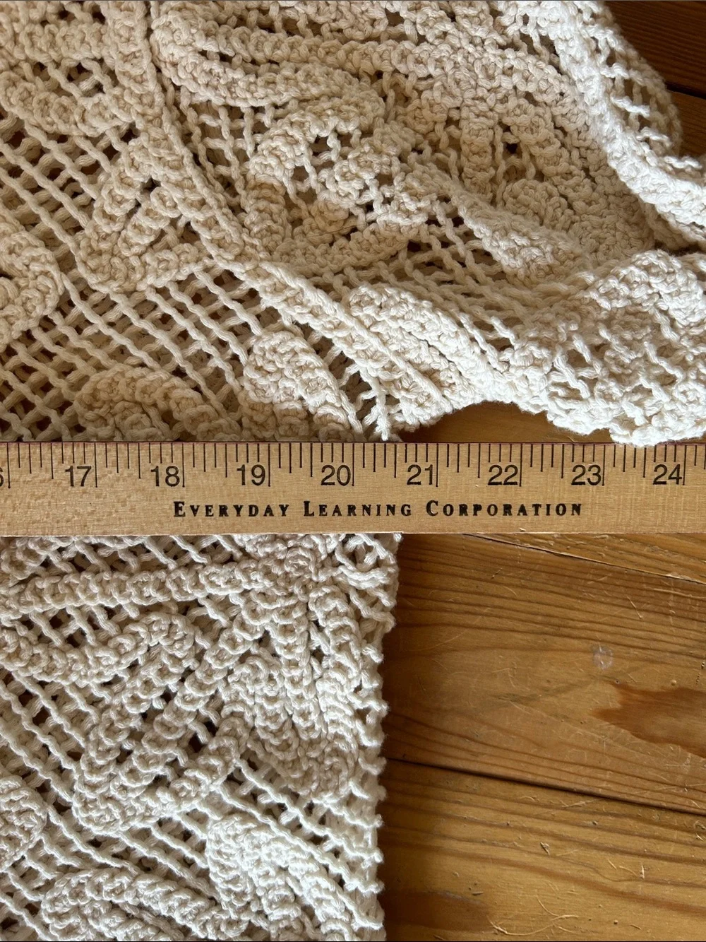 Ultra Pink Crochet V-Neck Button-Front Cardigan - Cream - Picture 8 of 10